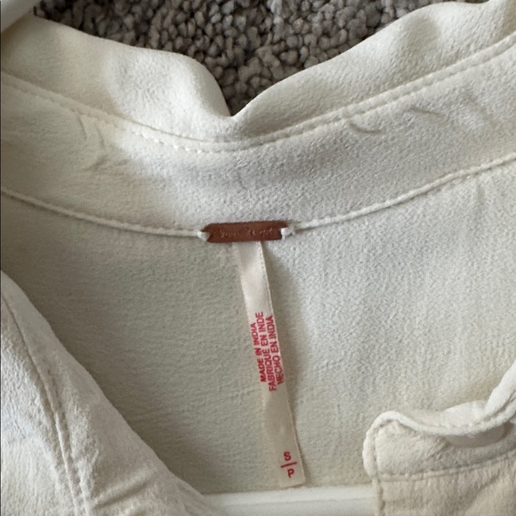 Free people cream melrose blouse button down small - Picture 6 of 7